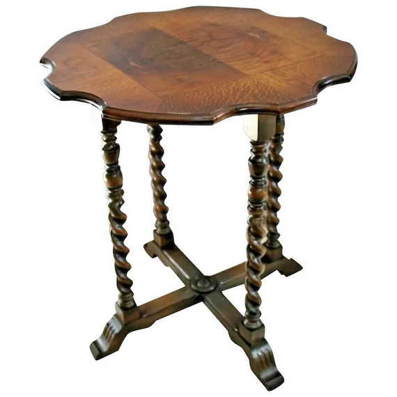 Rare Stunning Mersman Octagon Table Burl Walnut barley twist cross legs | Etsy (US)