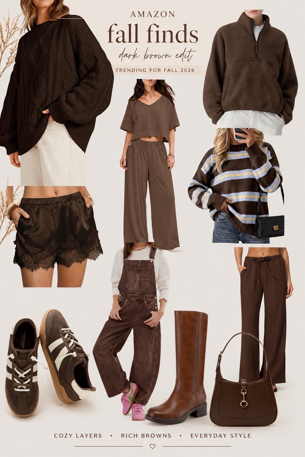 Amazon is giving Aritzia, Aerie, Abercrombie & Free People vibes this fall… without the designer price tag. 🤎

Dark brown is the color of Fall 2026, and these cozy layers, matching sets, sweaters, boots, and everyday staples are already becoming my most-worn pieces. If you’re building a capsule wardrobe this season, start here. 🍂✨

#LTKStyle #LTKFinds #AmazonFashion #AmazonFallFinds #Fall2026 #DarkBrown #BrownTrend #FallCapsuleWardrobe #AritziaInspired #AerieInspired #AbercrombieStyle #FreePeopleInspired #CozySeason #AmazonMustHaves #NeutralStyle #EverydayStyle #FallOutfits #AffordableFashion #LTKFashion #AmazonCreator

#LTKSaleAlert #LTKSeasonal #LTKootd