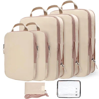 Compressible Expandable Travel Packing Organizer With Clear Toiletries And Backpack Bag, Travel Essentials For Carry On Luggage 7 Set | Wayfair North America