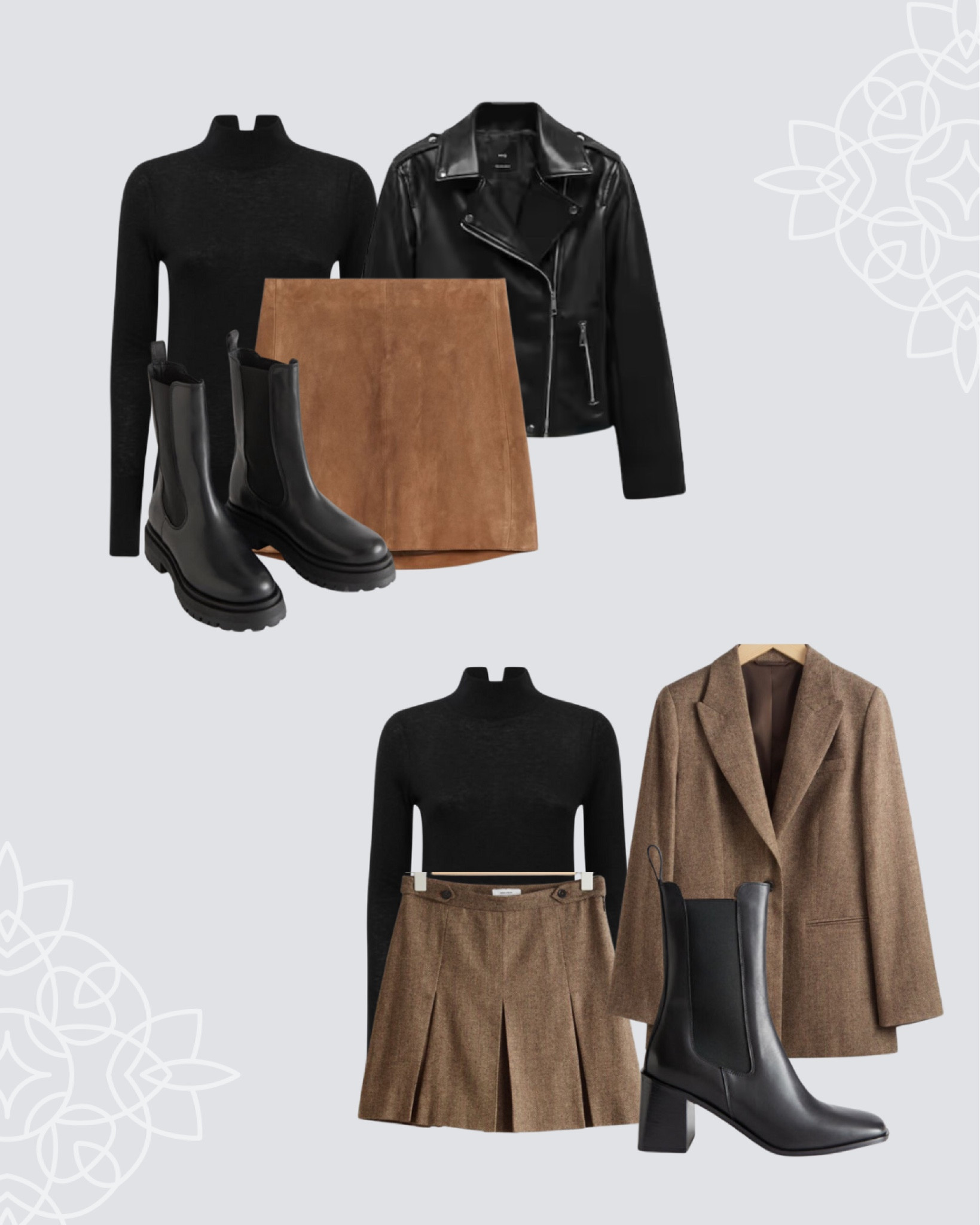 Mini skirt and cropped outfit x
