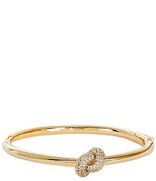 kate spade new york Sailor's Knot Pave Hinge Bangle Bracelet - Clear/Gold | Dillard's