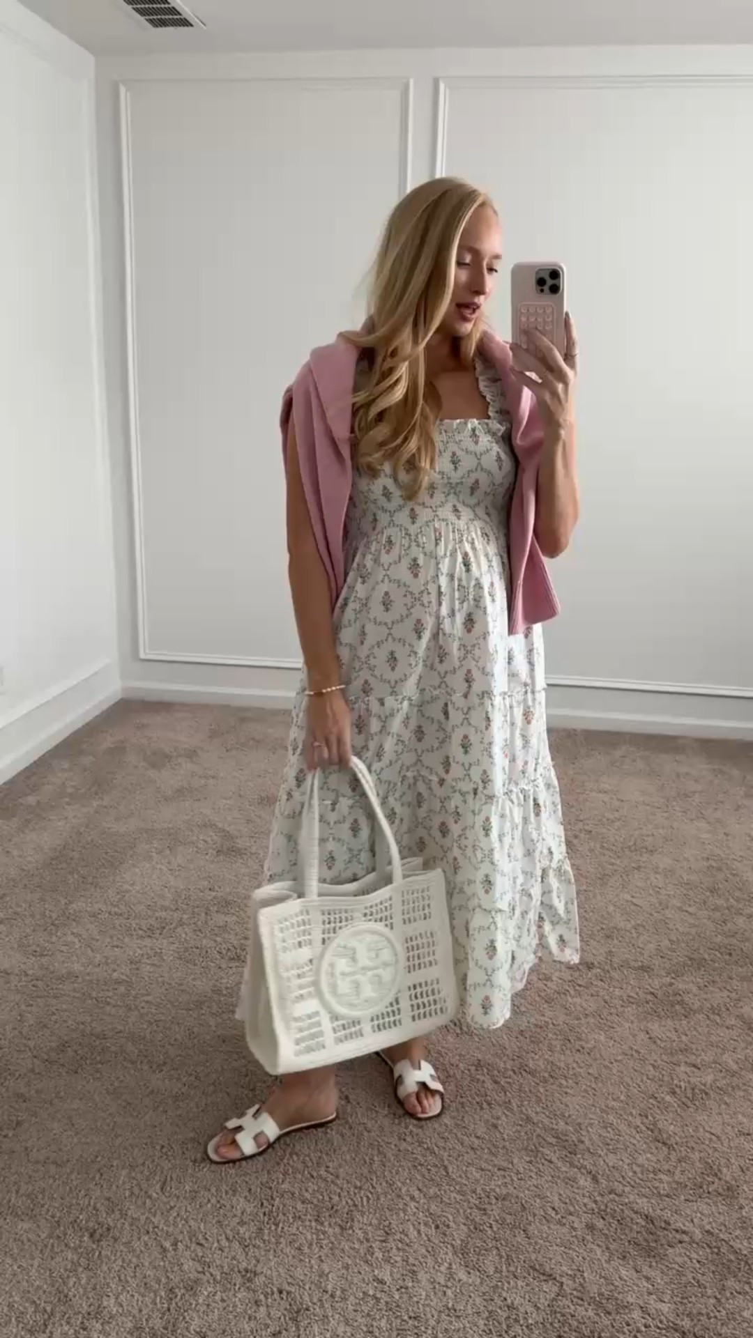 I had to add another Hill House Nap dress to my wardrobe. They are incredibly comfortable and nursing and bump friendly. This would be so pretty for a shower or dressy brunch. Wearing size small. I draped this pink sweater over my shoulders in case it gets chilly inside. Summer dresses // midi dresses // shower dresses // brunch dresses // vacation dresses // hill house dresses // bump friendly dresses 


#LTKStyleTip #LTKBump #LTKSummerEdit