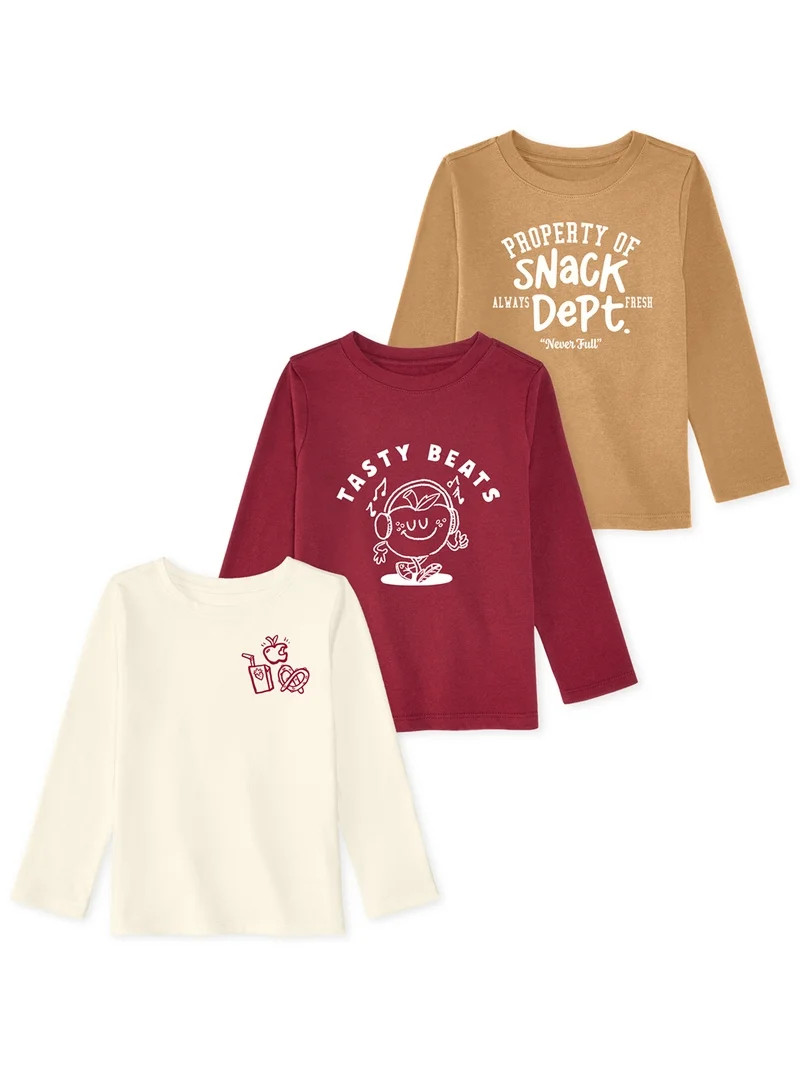 Garanimals Baby & Toddler Boys Long Sleeve Shirts, Single & 3-Pack, Sizes 0-6T | Walmart (US)