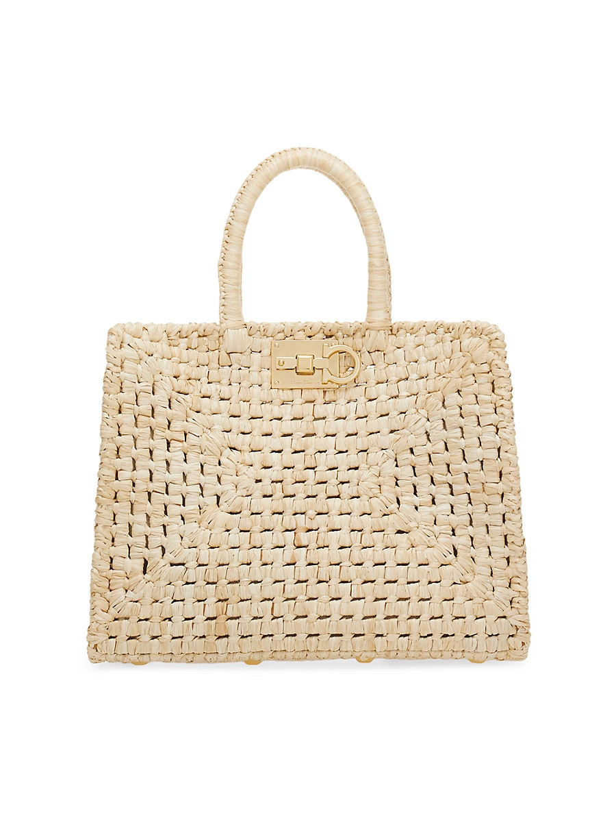 Women's Studio Small Basket Raffia Top Handle Bag - Rafia | Saks Fifth Avenue