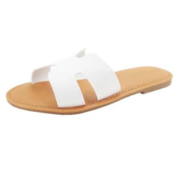 Women's Flat Sandals Open Toe Slides Slip On H Band Summer Slipper Shoes (FREE SHIPPING) | Walmart (US)
