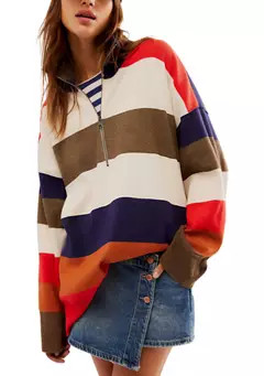 Free People Coastal Stripe Pullover Top | Belk
