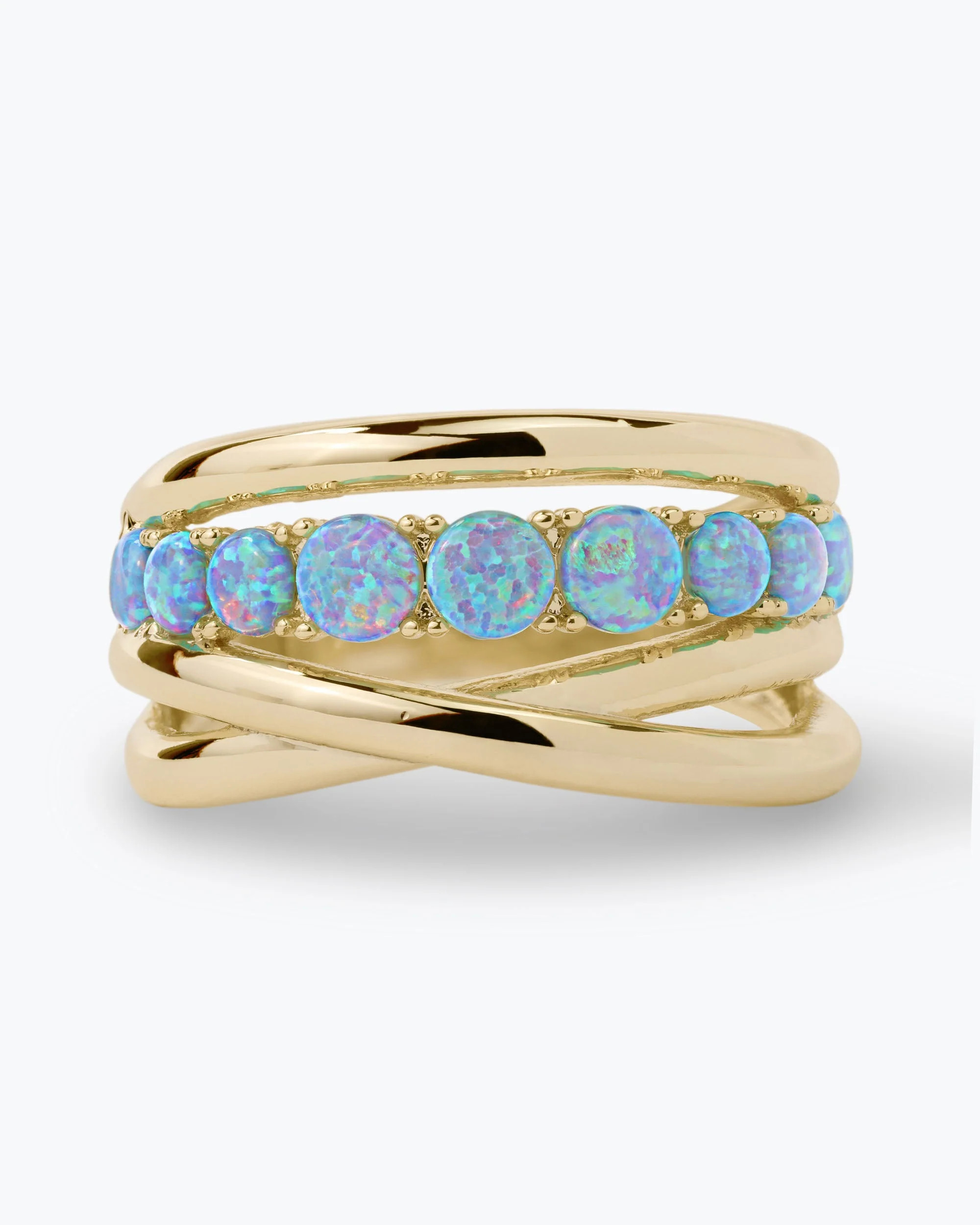 "Oh She Fancy" Stacked Blue Opal Ring - Gold|Blue Opal | Melinda Maria Jewelry