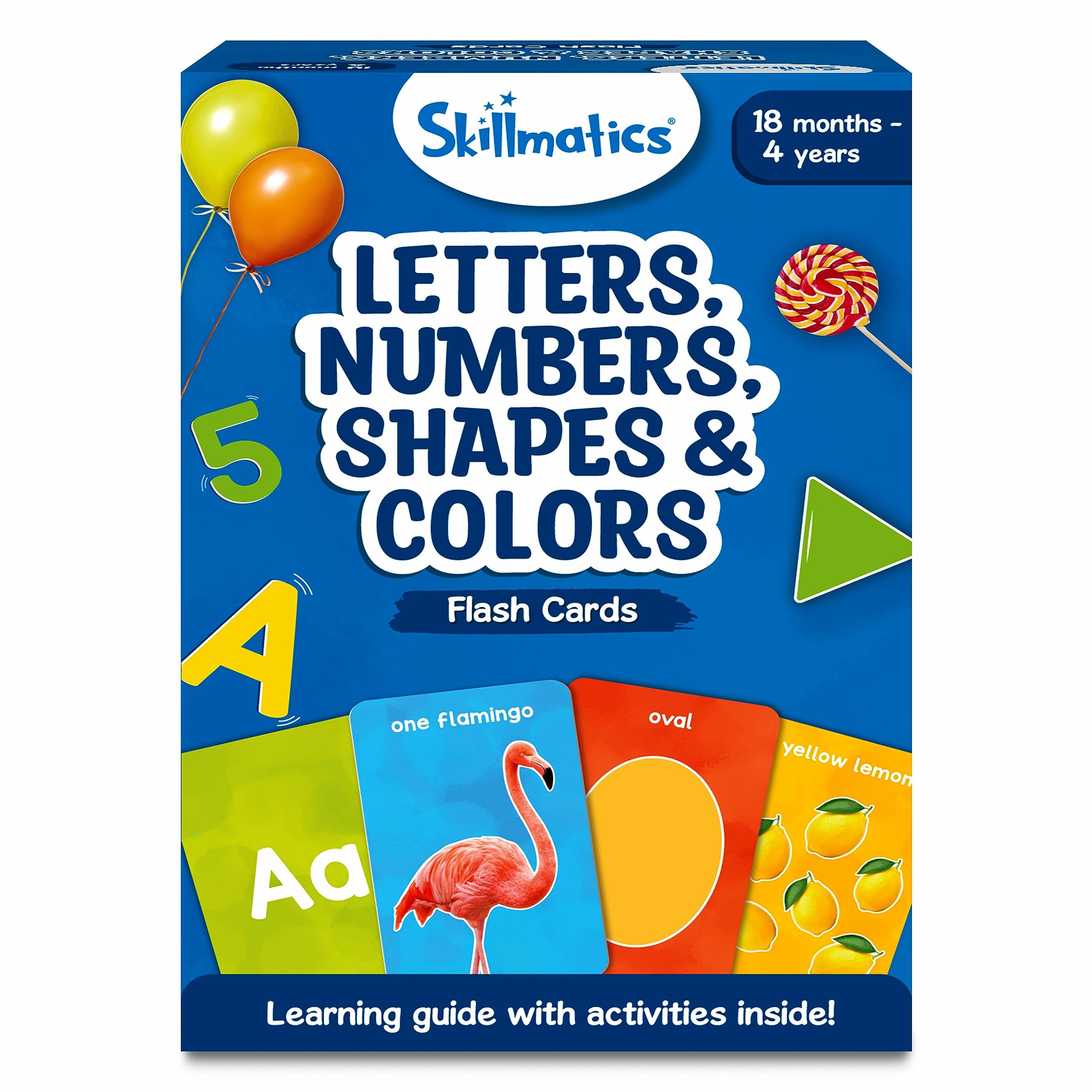 Skillmatics Thick Flash Cards for Toddlers - Letters, Numbers, Shapes & Colors, Montessori Toys &... | Amazon (US)