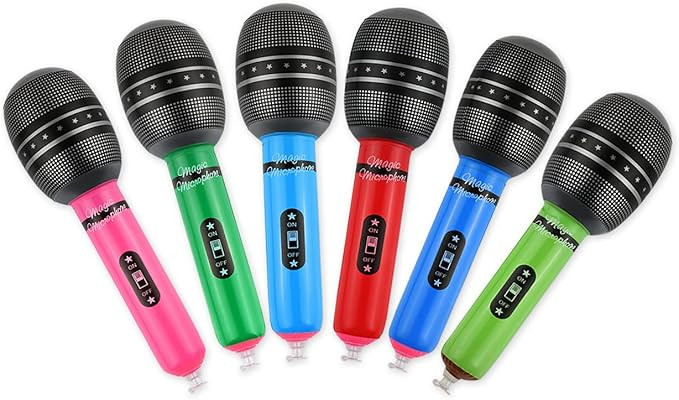 DS. DISTINCTIVE STYLE Inflatable Microphones 6 Pieces 10-Inch Blow up Microphones 80s 90s Party F... | Amazon (US)