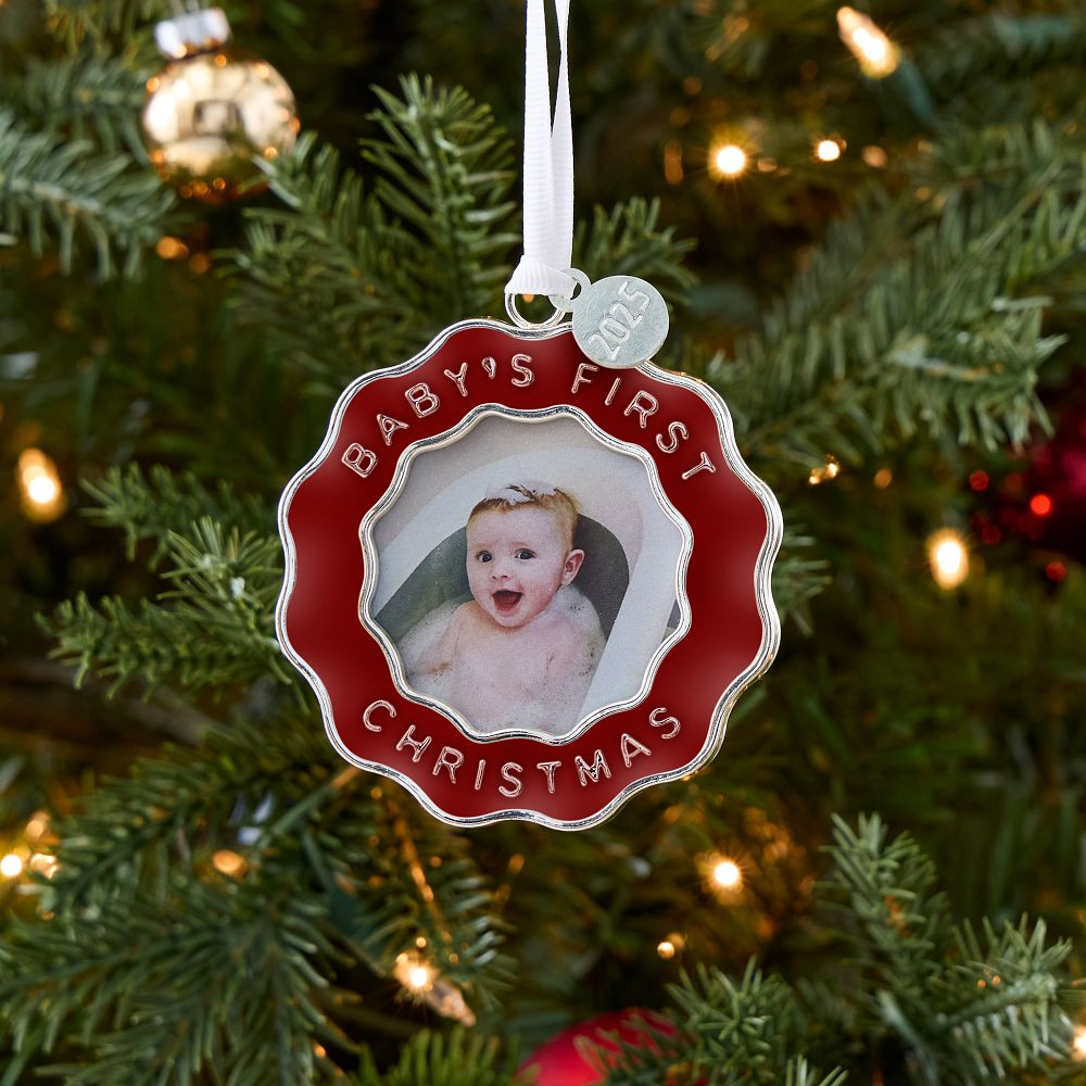 Baby's First Christmas Squiggle Frame Heirloom Ornament | West Elm (US)