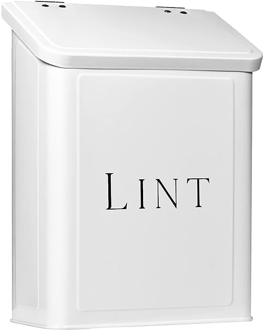Magnetic Lint Bin for Laundry Room, Wall Mounted Lint Box Holder Trash Can with Lid for Dryer, Li... | Amazon (US)