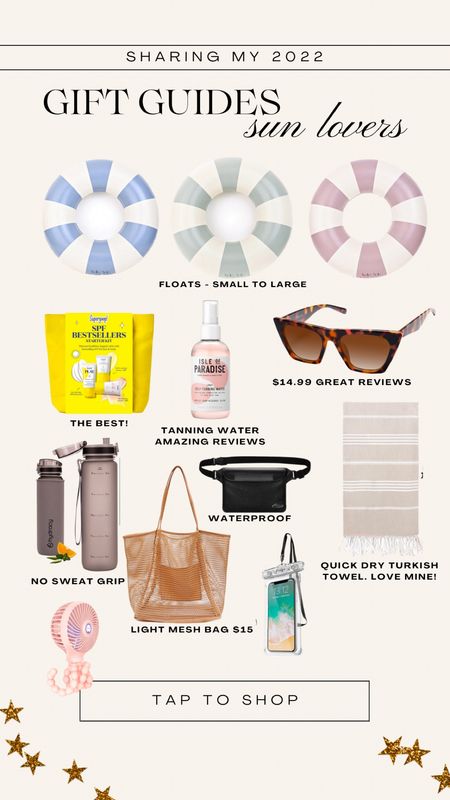 Gift guide for her. Gifts for the sun lover. Vacation must haves. Gifts for the beach bum. Beach must haves 

#LTKHoliday #LTKGiftGuide #LTKSeasonal