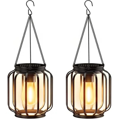 Solar Lanterns Outdoor Waterproof, 13.38" Metal Solar Hanging Lights Outdoor With Hook, Bright And Warm Solar Lights For Outside, Classic Outdoor Sola | Wayfair North America