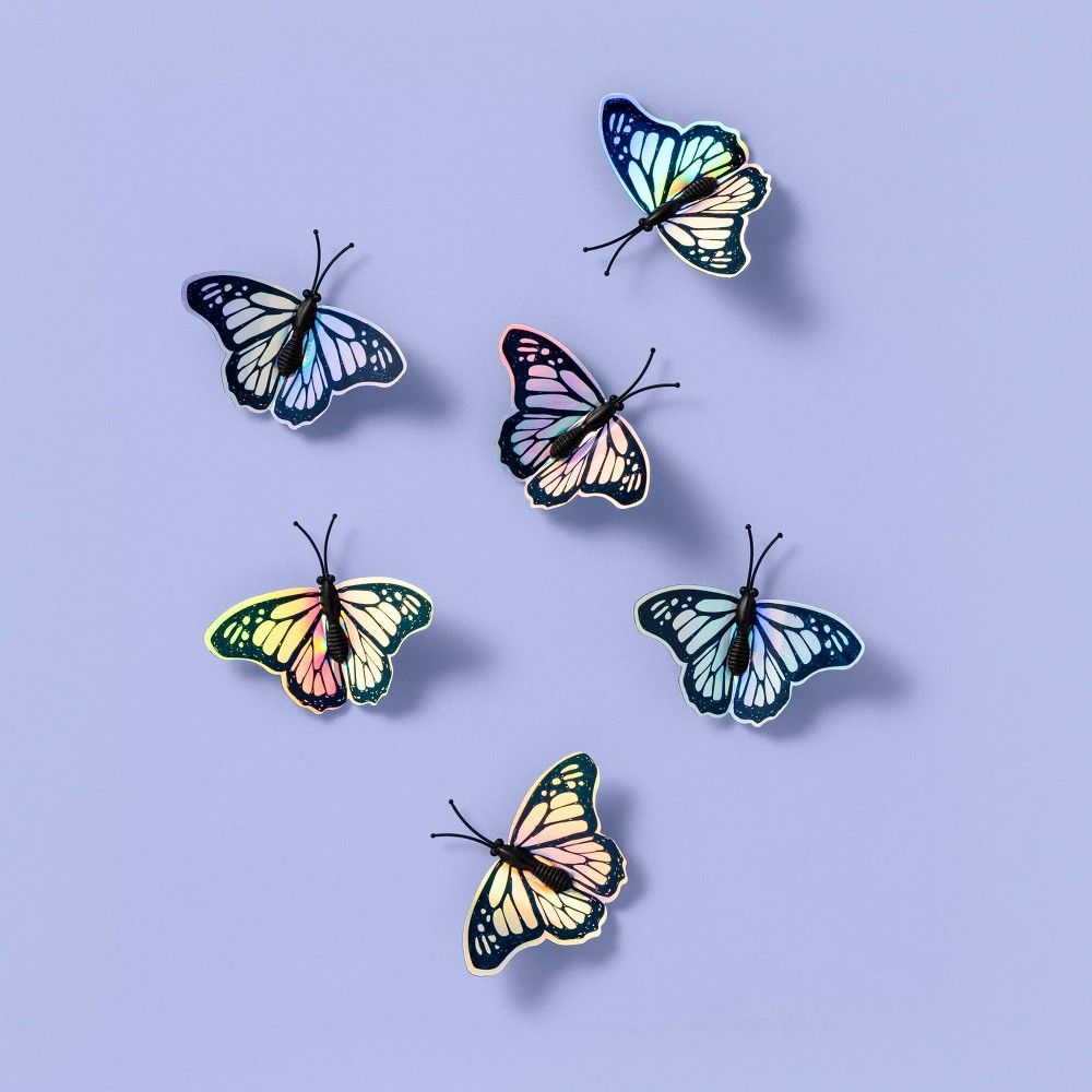 6pk Locker Magnets Butterfly - More Than Magic | Target