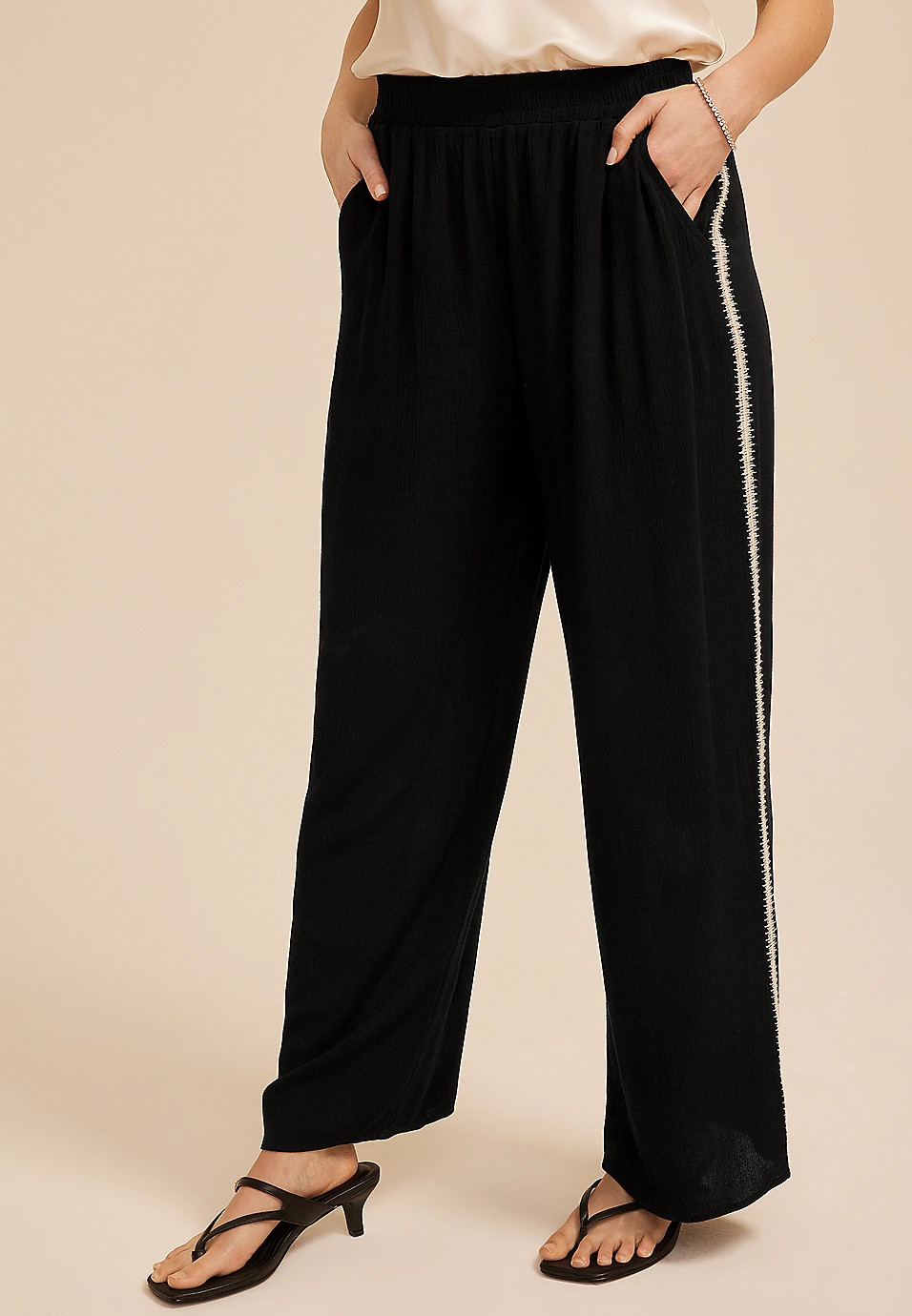 Whipstitch Palazzo High Rise Pant | Maurices