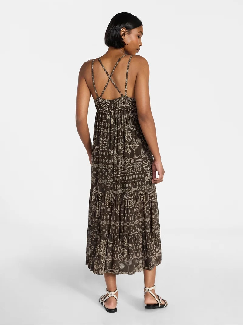 No Boundaries Tiered Maxi Dress, Women's XXS-XXL | Walmart (US)