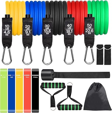 Colorsmoon Resistance Bands Set 16PCS Exercise Band for Working Out Up to 150 lbs, for Indoor and... | Amazon (US)