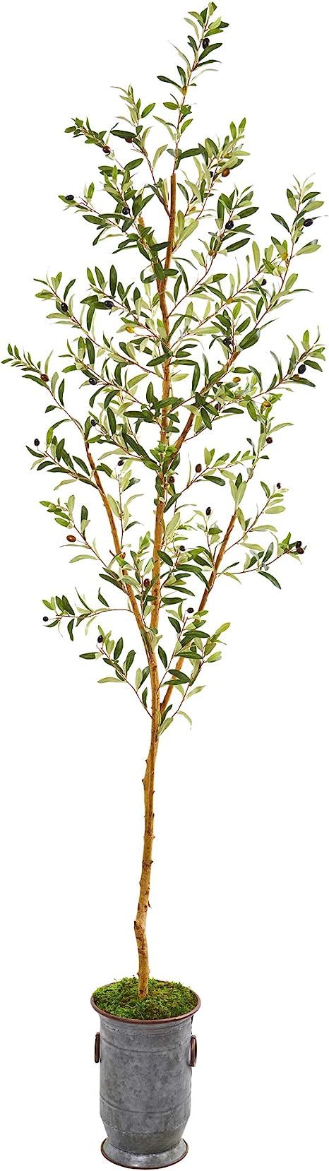 Nearly Natural 7.5’ Olive Artificial Decorative Planter Silk Trees Green | Amazon (US)