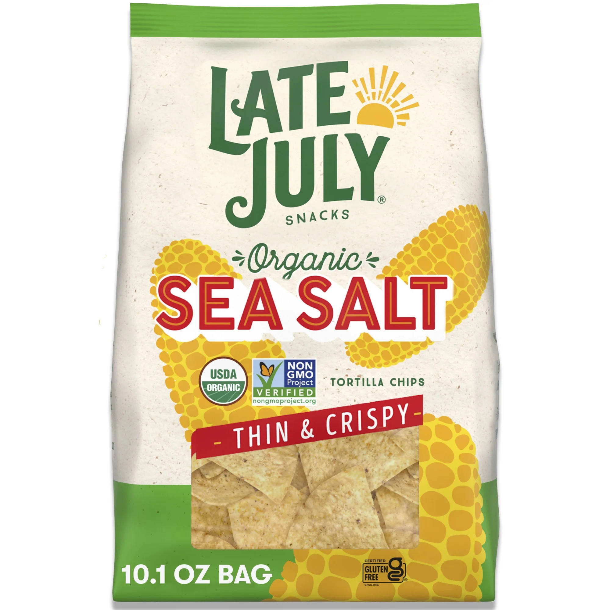 Late July Snacks Thin and Crispy Organic Tortilla Chips with Sea Salt, 10.1 oz Bag | Walmart (US)