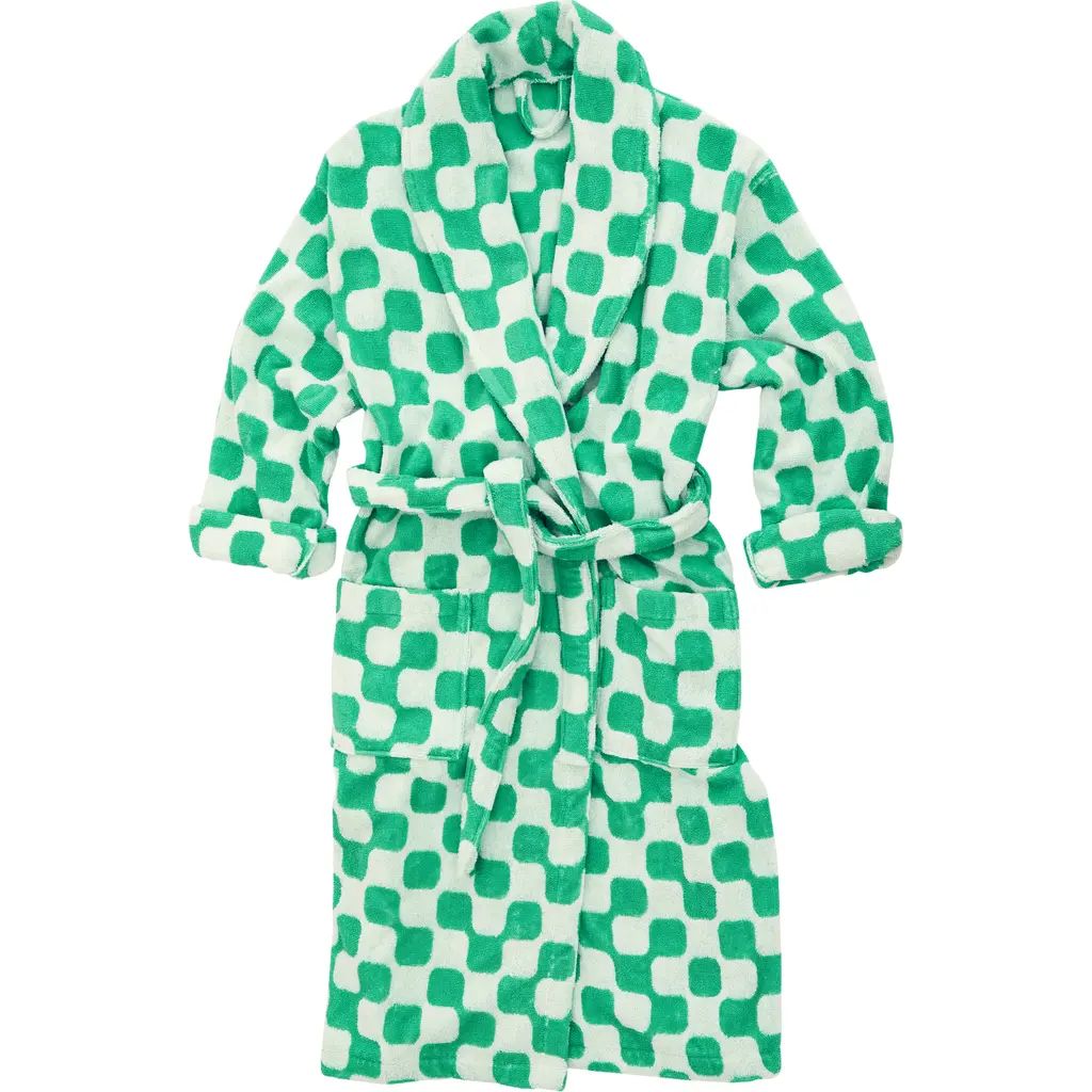 Dusen Dusen Net Checkerboard Cotton Terry Robe at Nordstrom, Size X-Small | Nordstrom