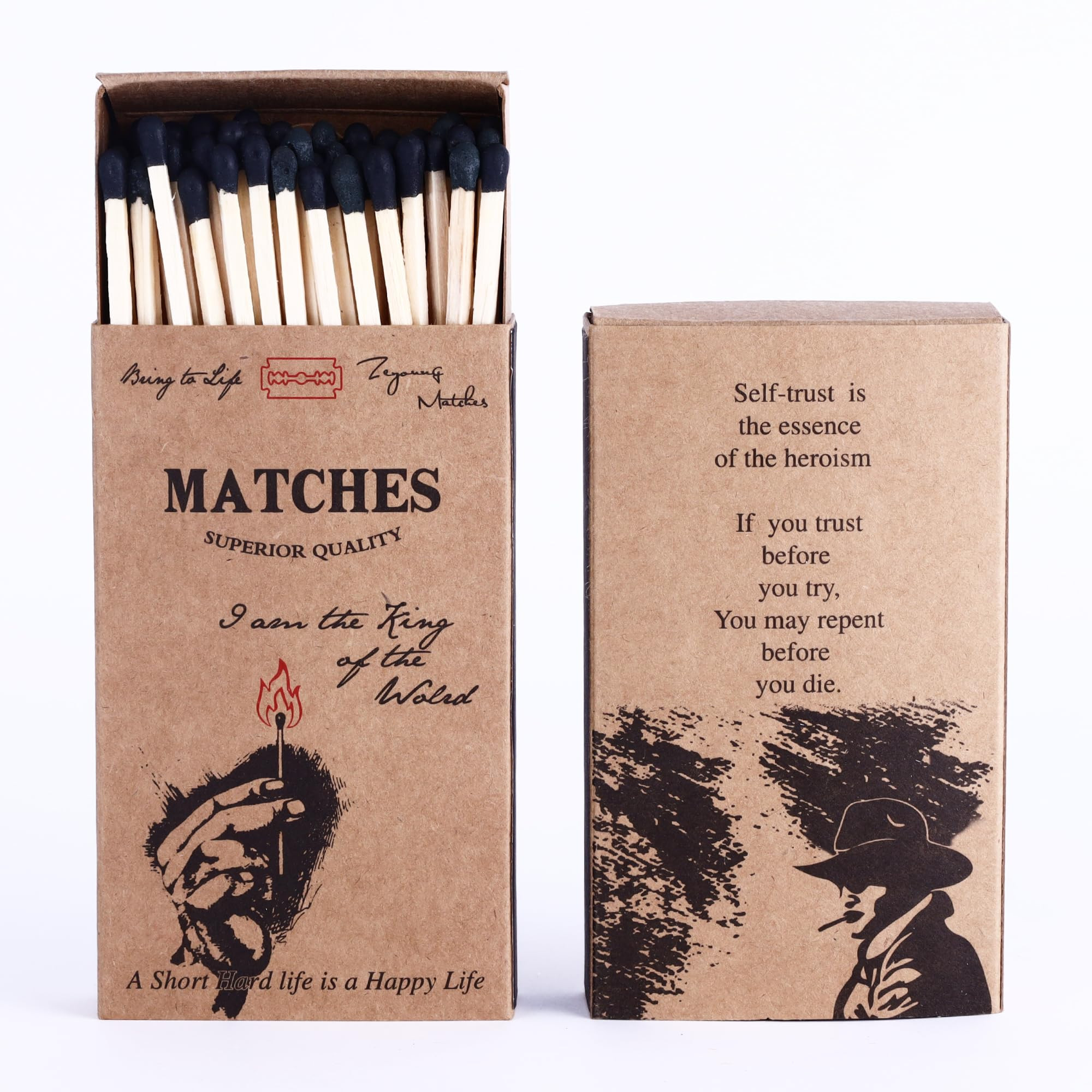 2 Decorative Matches Box - 120Pcs 4'' Long Matches for Candles with Strike -Long Wooden Candle Ma... | Amazon (US)