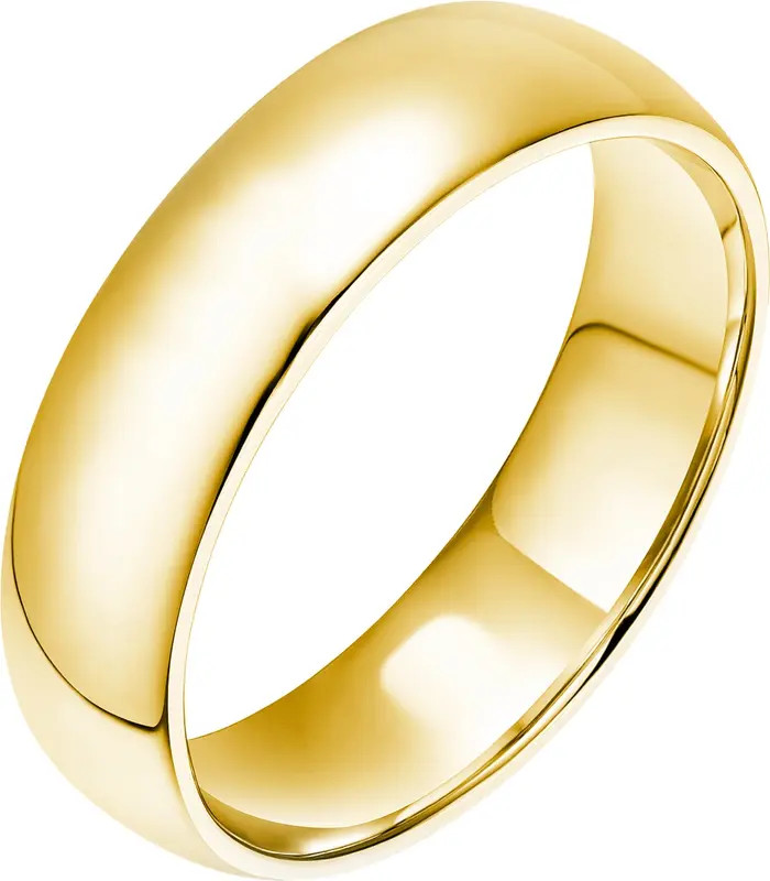 Gold-Tone Sterling Silver Thick 6m Wedding Band | Nordstrom
