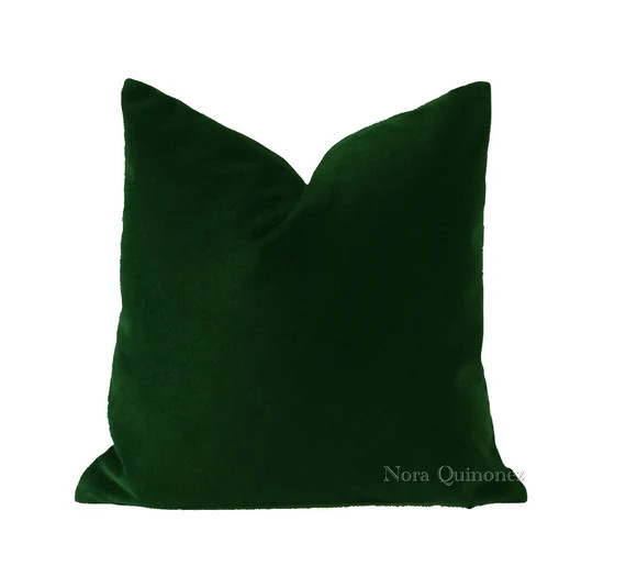 Emerald Green Decorative Pillow Cover  Medium Weight Cotton - Etsy | Etsy (US)