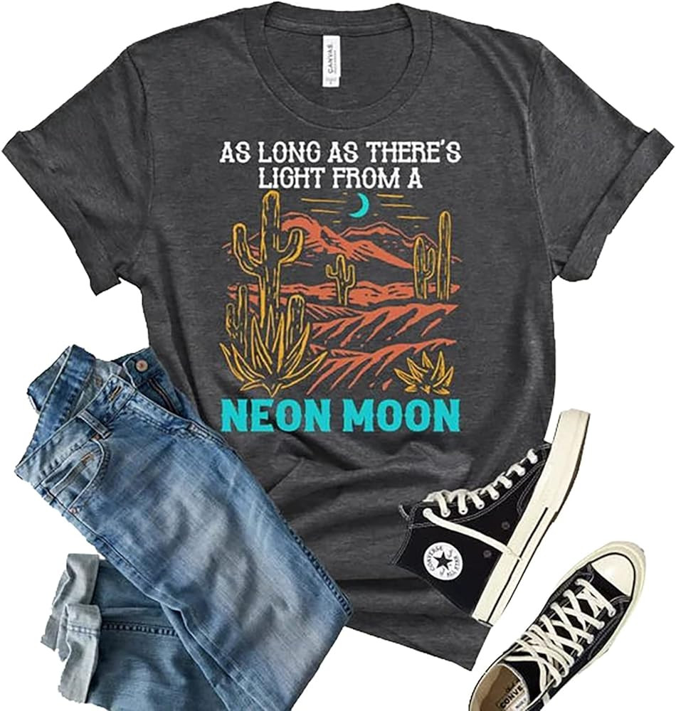 Neon Moon Shirt for Women Country Music Tshirt Retro Western Tee Shirt Brooks and Dunn Shirt Musi... | Amazon (US)