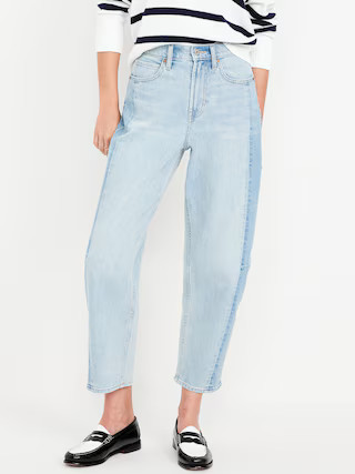 High-Waisted Barrel Ankle Jeans | Old Navy (US)