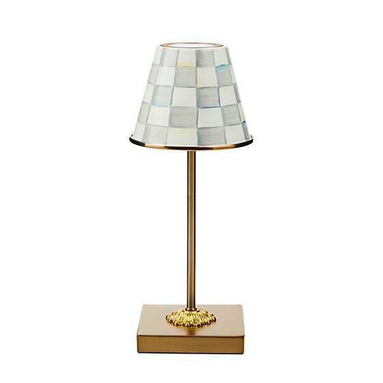 Sterling Check LED Rechargeable Cafe Table Lamp | MacKenzie-Childs