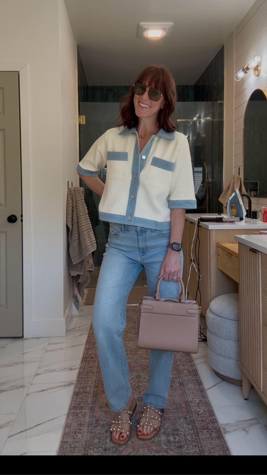 Such a classic, stylish yet comfortable look! A button down top, boyfriend jeans and sandals. Count me in! I purchased this top on sale from @Marshalls 🩵

#LTKgrwm #LTKmomlife #LTKootd