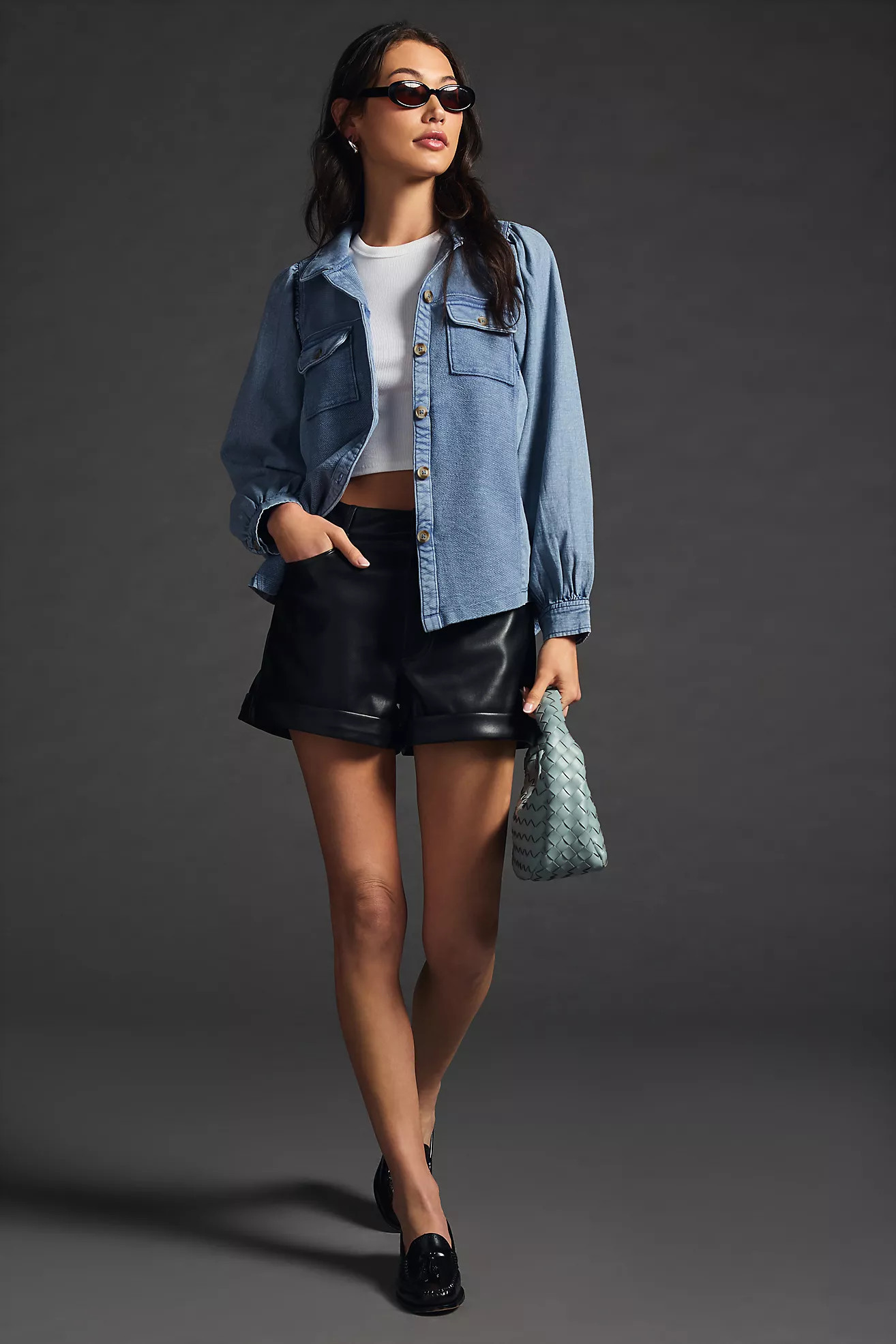 Pilcro Chambray Shacket | Anthropologie (US)