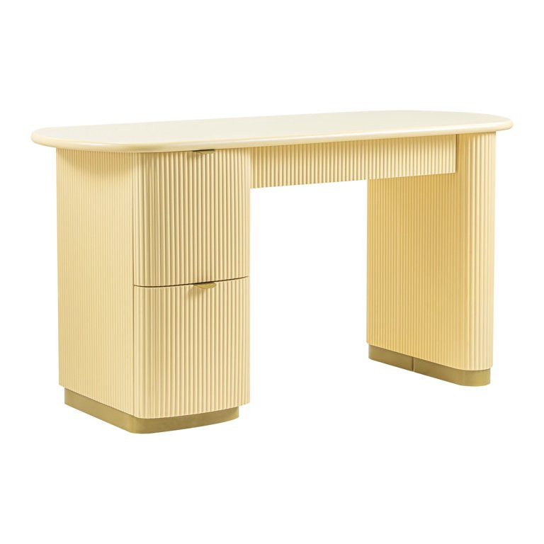 Francesca Yellow Peach 3-Drawer Desk | Walmart (US)