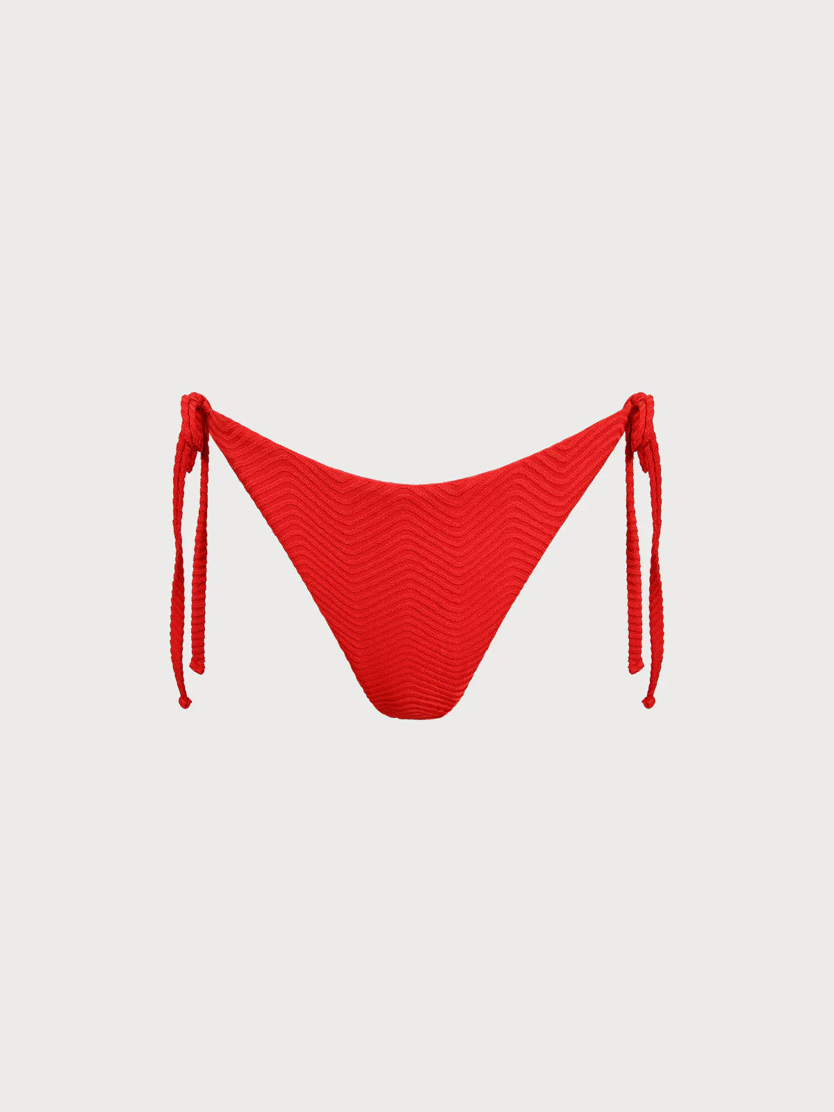 Red Tie Wave Cut Bikini Bottom & Reviews - Red - Sustainable Bikinis | BERLOOK | BERLOOK