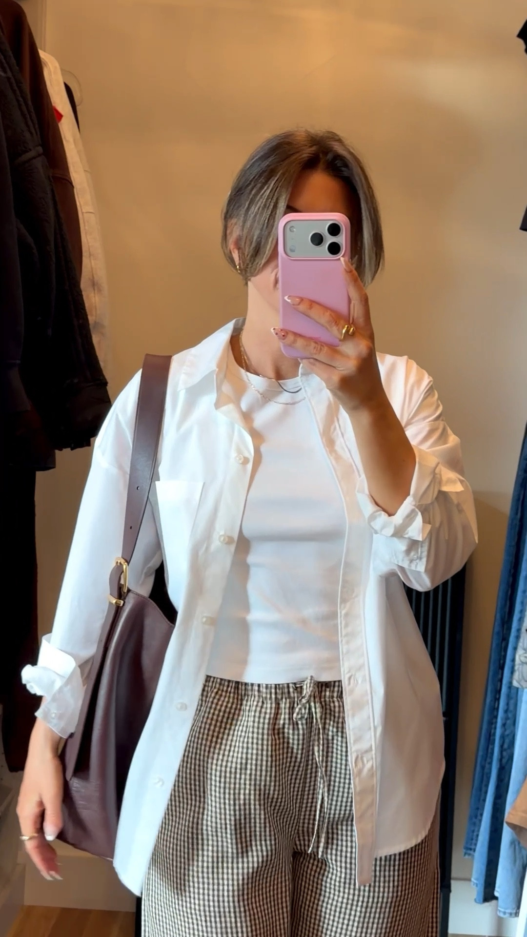 Aritzia tan gingham linen pants paired with a white tee and button down

Electric picks code: emerson20

Wearing medium pants. Small top

Casual
Everyday
Mom look
Errands
Workwear
Comfy
Spring look
Lunch date

#LTKWorkwear #LTKSeasonal #LTKgrwm