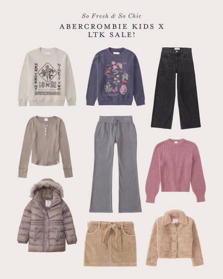 Abercrombie Kids sale! 20% off in the LTK app from now through September 24th!
-
Tween girls back to school - teen girls back to school - girls fall outfits - girls back to school outfits - legging friendly sweatshirts - flared cozy leggings - black jeans high rise girls - cozy Henley shirt girls - ultra warm puffer jacket girls - pink sweater girls - corduroy skirt girls - cozy Sherpa girls jacket - fall outfit girls - fall outfits girls back to school clothing - girls clothing sale 

#LTKfindsunder100 #LTKSale #LTKkids
