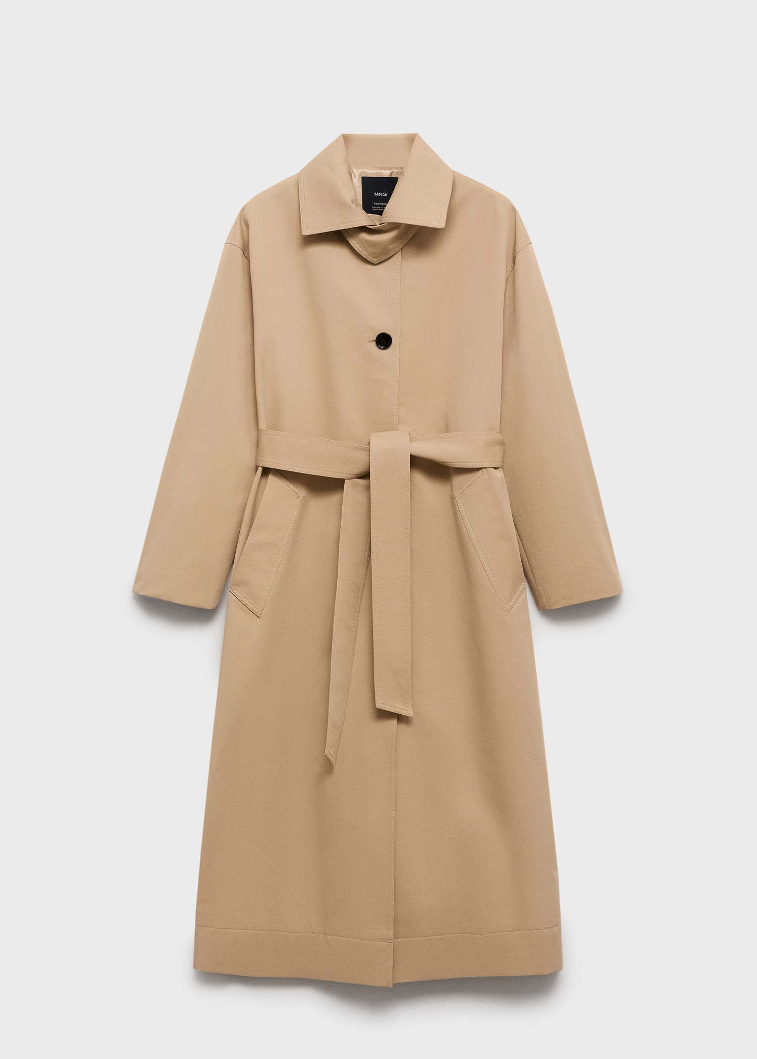 Long trench coat with belt | MANGO (UK)