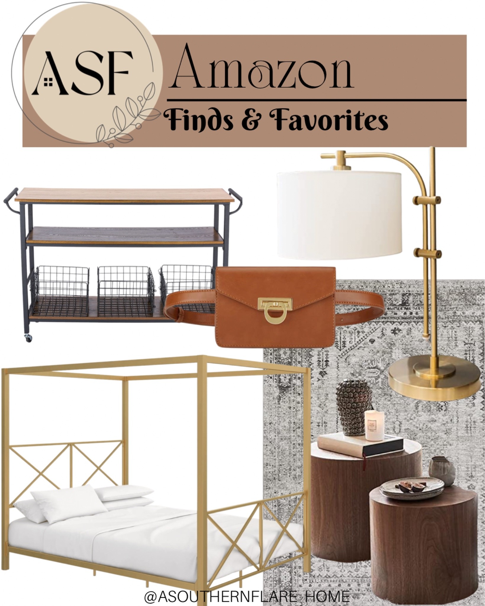 Amazon home decor, bed, rug, coffee table, lamp, belt bag, kitchen cart

#LTKhome