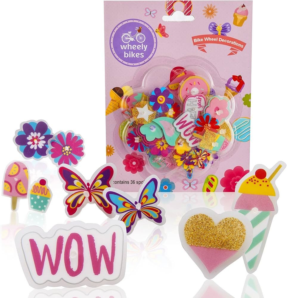 Bike Wheel Spokes - 36 Kit - Cute Biking Accessories for Kids - Bicycle Spokes Decorations - Cool... | Amazon (US)