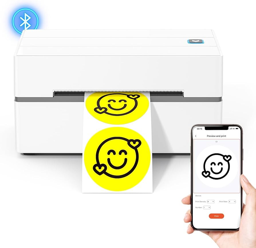 MUNBYN Bluetooth Thermal Label Printer, 130B Wireless 4x6 Shipping Label Printer for Shipping Pac... | Amazon (US)