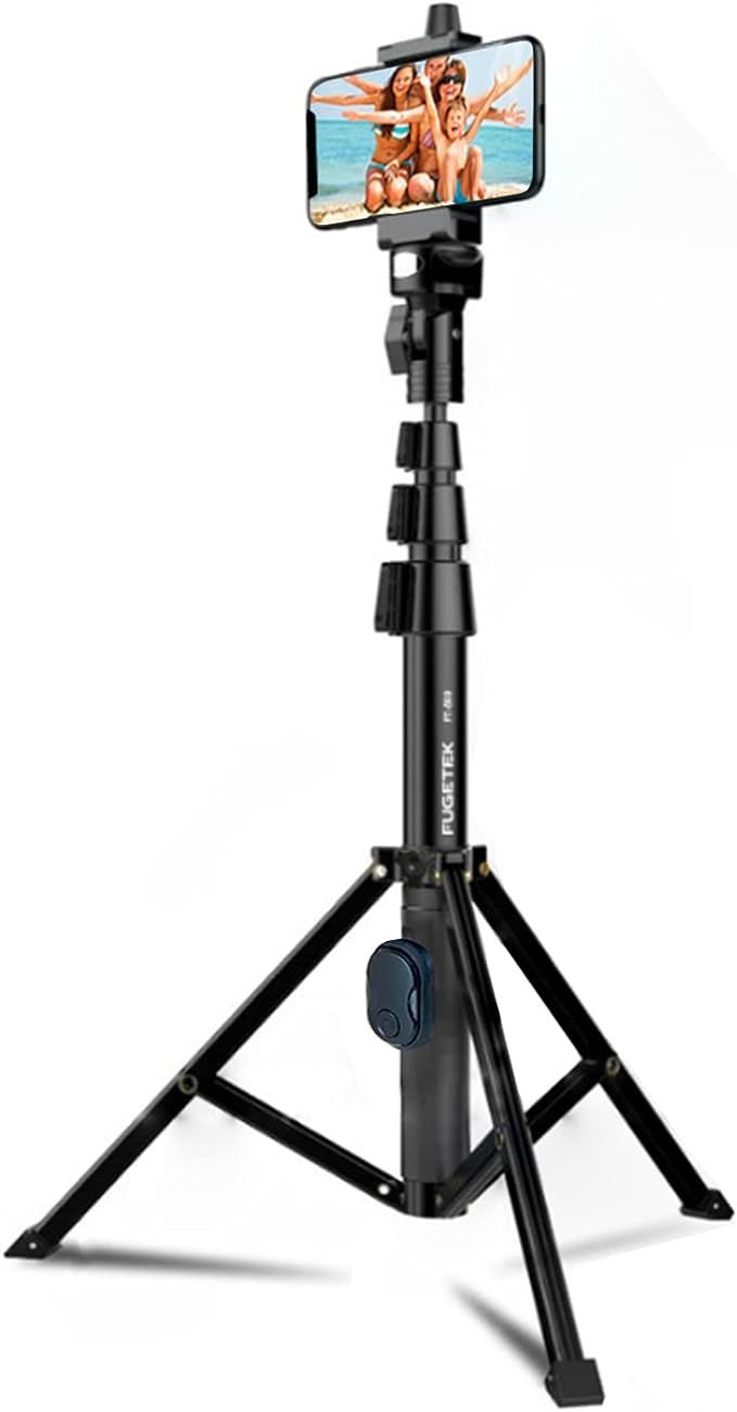 Fugetek 51" Professional Selfie Stick Tripod, 100% All Aluminum Stick & Legs, Extendable, Bluetoo... | Amazon (US)
