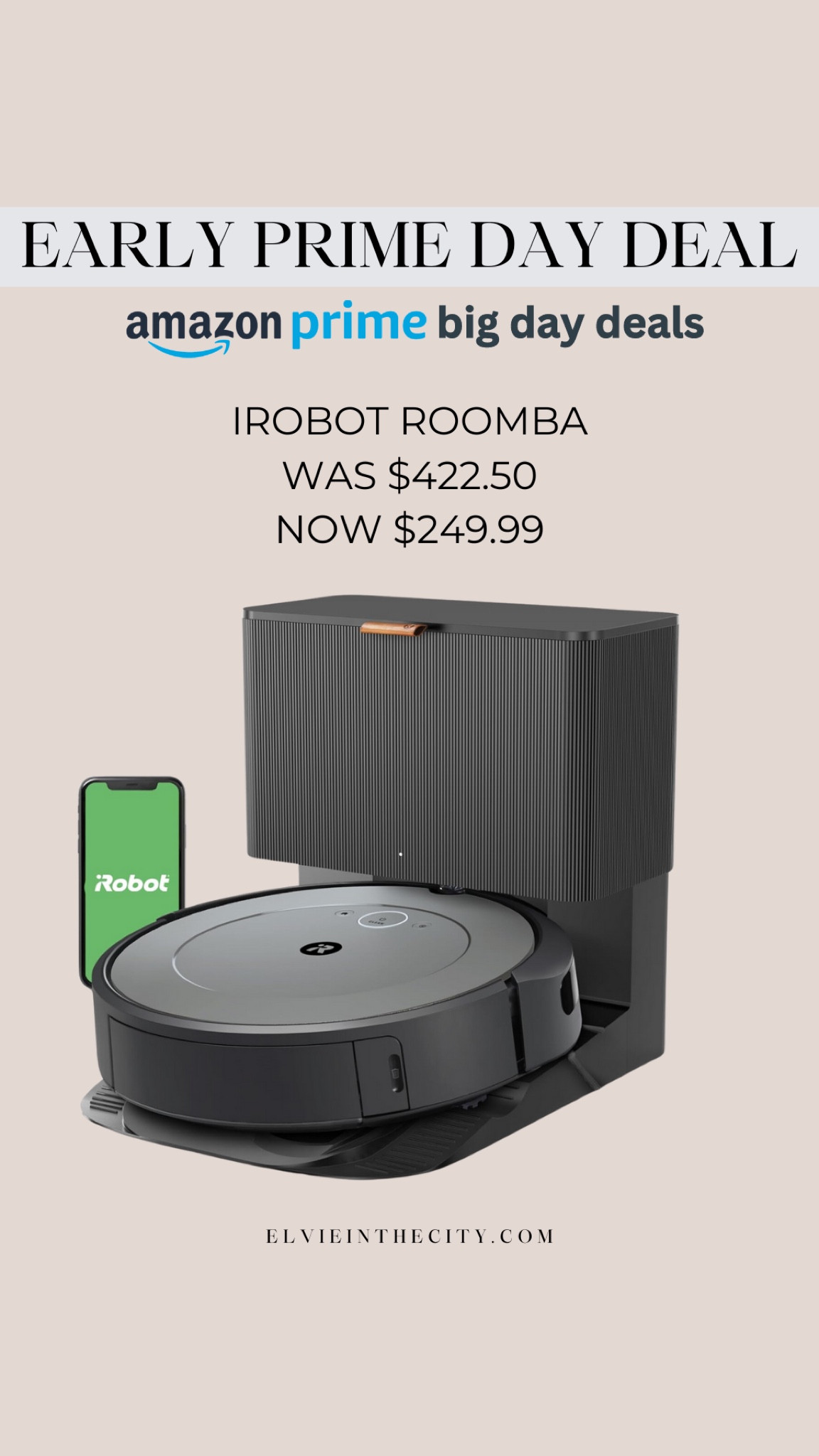 Save 41% on the iRobot Roomba i3+ EVO during Amazon Prime Big Day Deals.

Home electronics, vacuum, gift ideaas

#LTKxPrimeDay #LTKHome #LTKSaleAlert