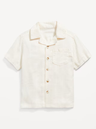Short-Sleeve Textured-Dobby Shirt for Toddler Boys | Old Navy (US)