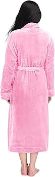 NY Threads Women Fleece Shawl Collar Bathrobe - Plush Long Robe | Amazon (US)