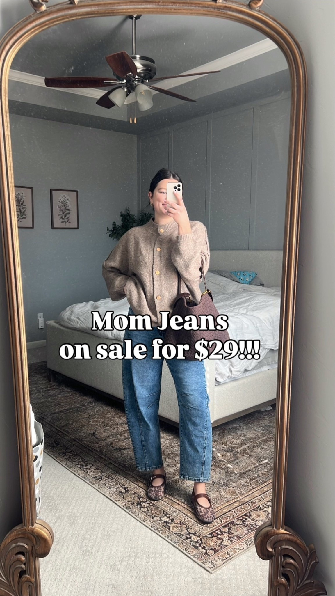 Mom jeans for $29!!! Run!!!

M in jeans - TTS
M in cardigan - slightly oversized 
7.5 in shoes / leopard flats TTS

Mom jeans / mom style / working mom / workwear / mom workwear / toddler mom / mom outfit / Amazon fashion / Amazon jeans / barrel jeans / cardigan sweater 

#LTKootd #LTKmomlife #LTKWorkwear