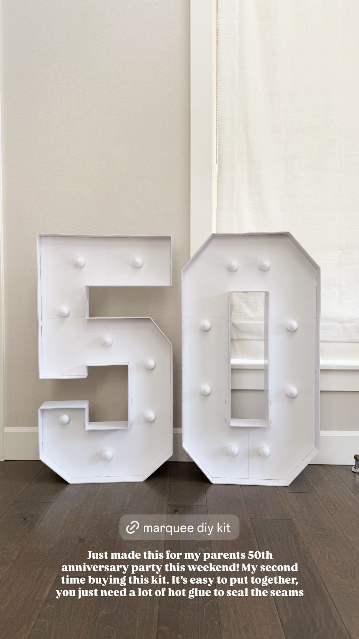 Marquee DIY Kit! Just made this for my parents 50th anniversary party this weekend! My second time buying this kit. It's easy to put together, you just need a lot of hot glue to seal the seams

#LTKsummer #LTKhome