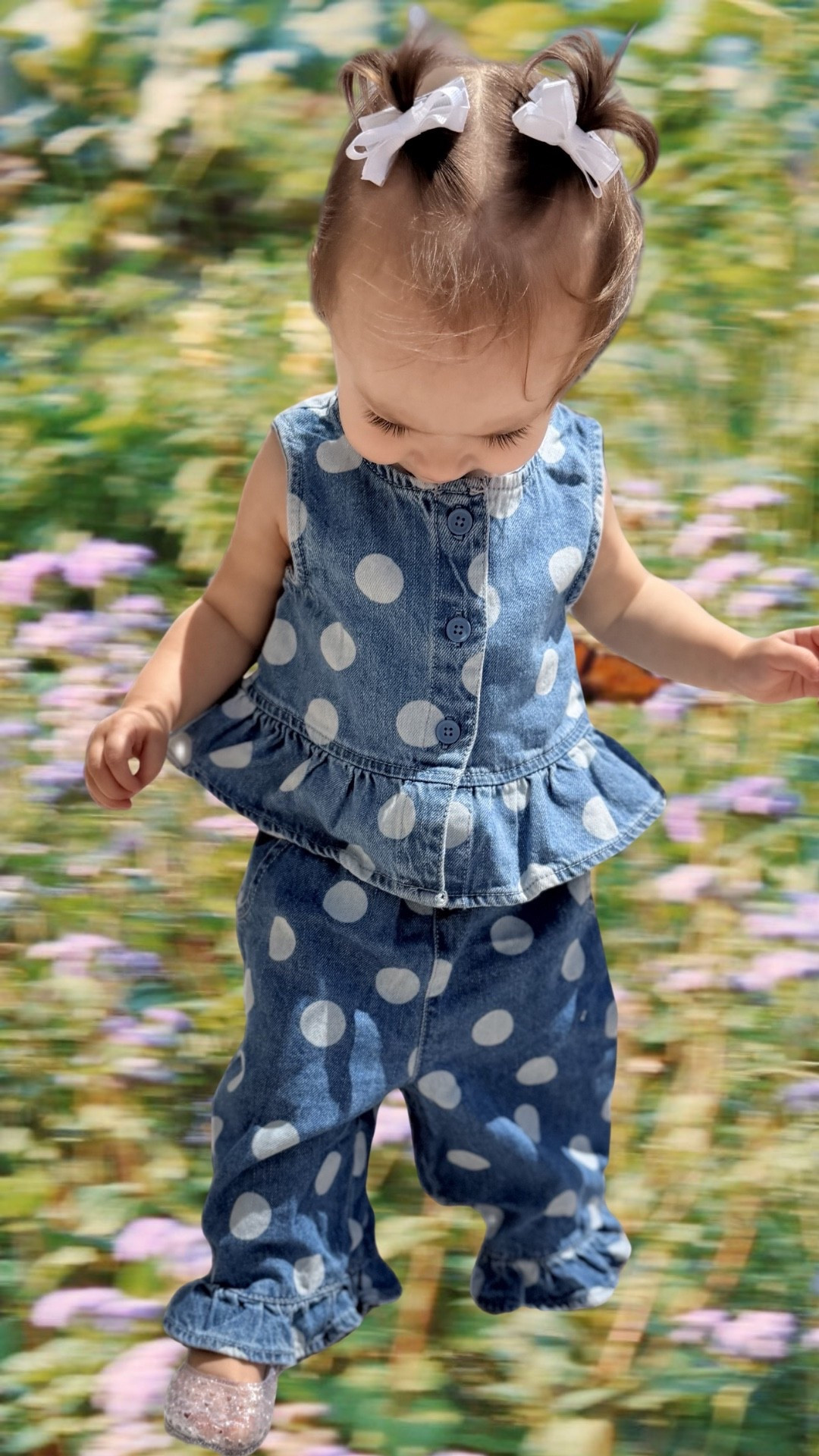 The cutest polka dot denim set 🦋

#LTKKids #LTKootd