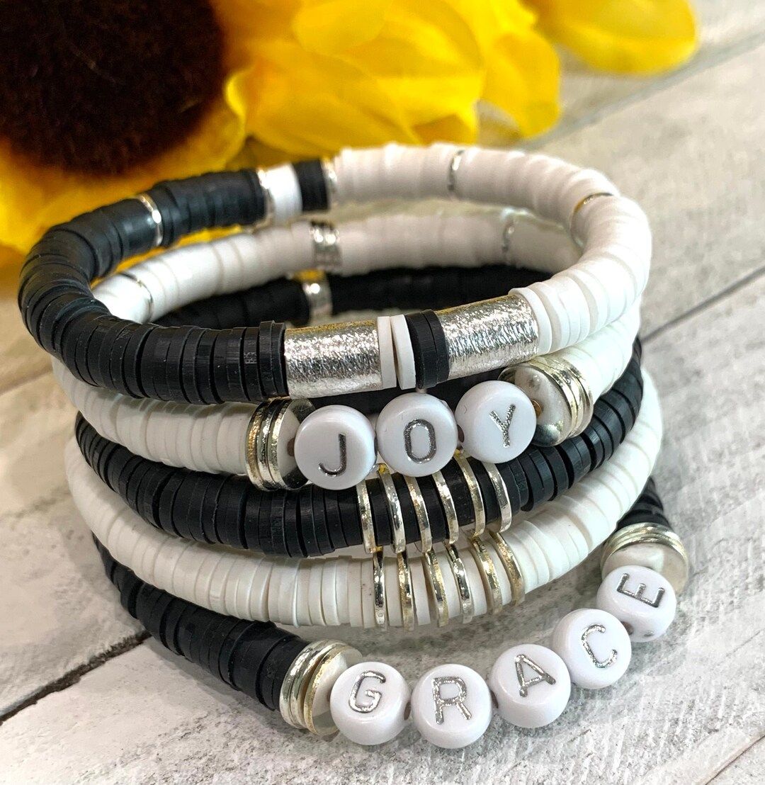 Heishi Bead Bracelet Stack For Women, Boho Jewelry Bracelets Custom, Tween Girls Birthday Gift Fr... | Etsy (US)