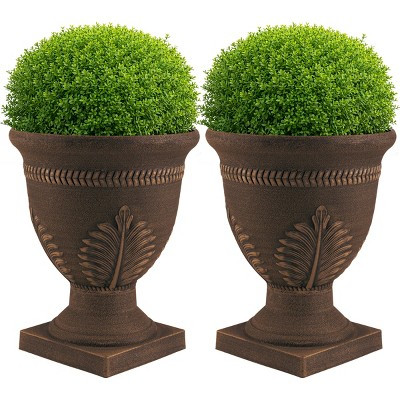 Pure Garden 18.8in Large Urn Planters 2-PK, Bronze | Target