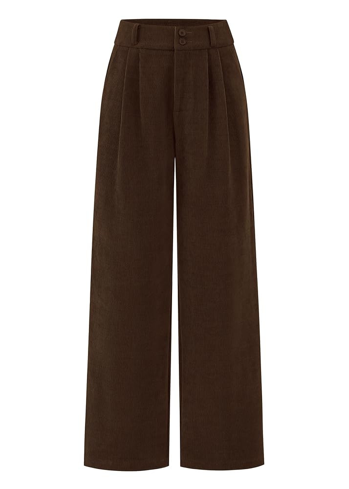 KIRUNDO Corduroy Pants Women High Waisted Wide Leg Pants Business Casual Fall Winter Straight Loo... | Amazon (US)
